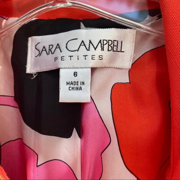 Sara Campbell Petites Red Orange Long Coat Size 6 - Picture 3 of 5
